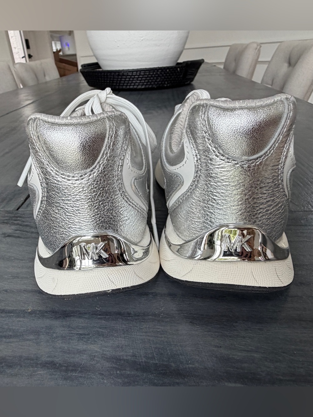 Michael Kors Metallic Silver Athletic Sneakers - Picture 4 of 5